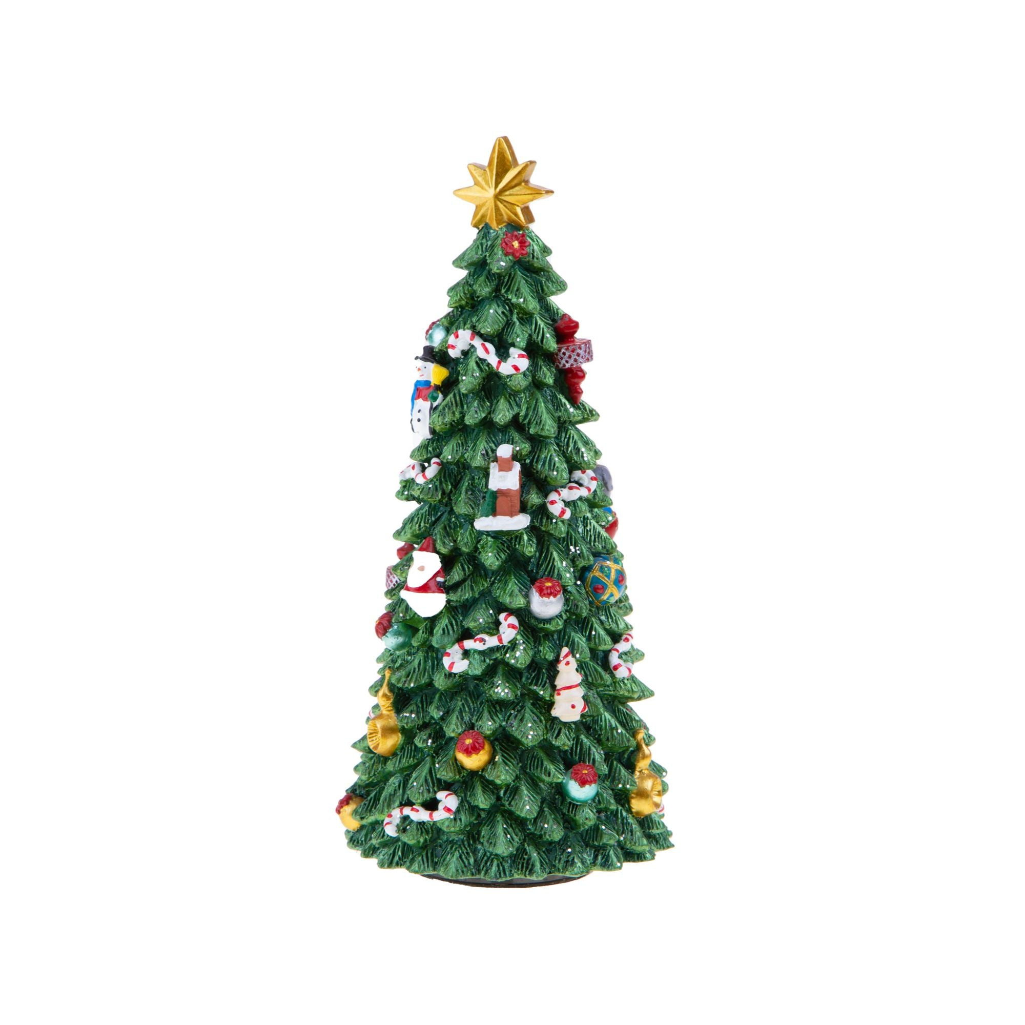 BIANCHI DINO - Albero di Natale c/ Musica Carillon Decorazione Natalizia 21 cm Resina