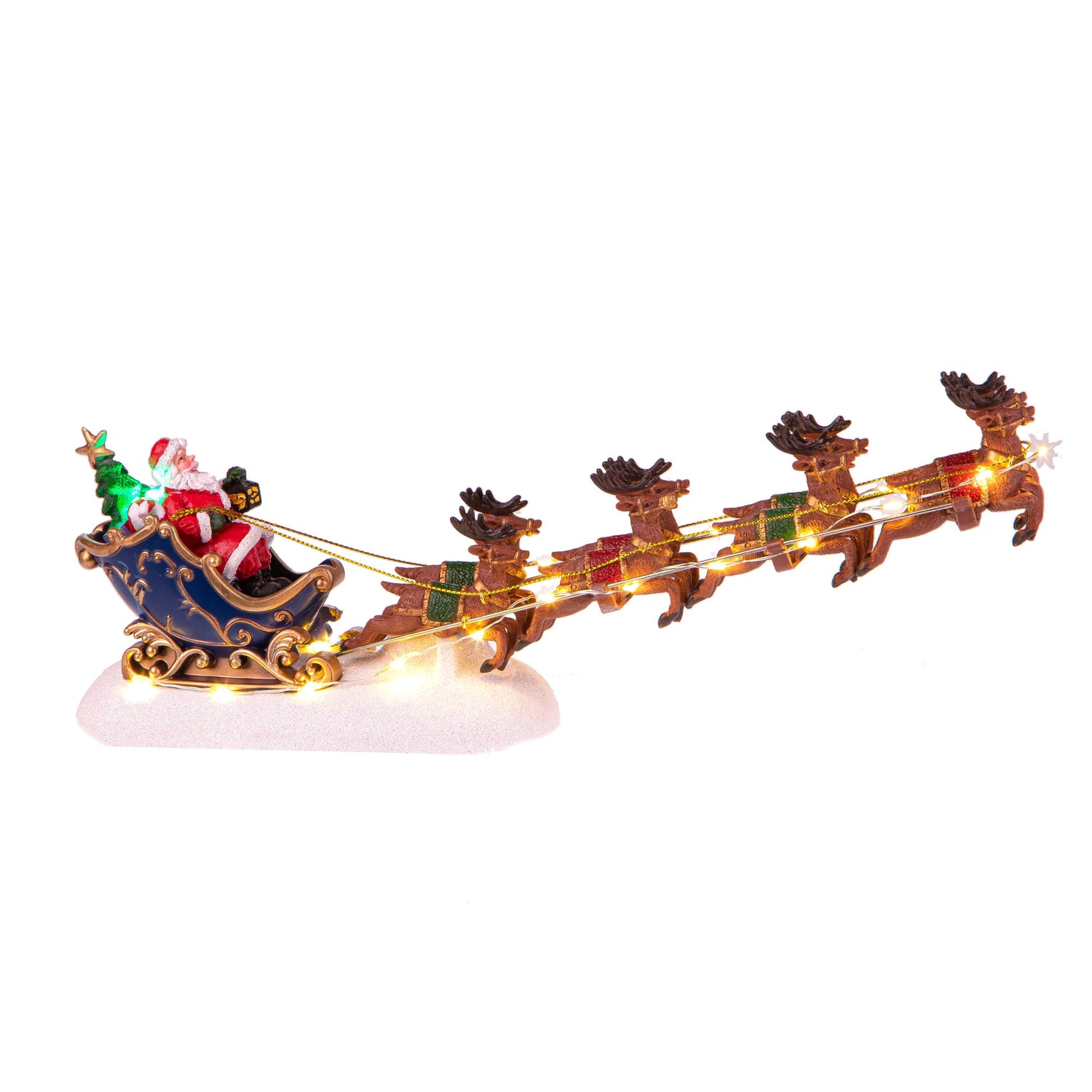 BIANCHI DINO -Santa Sleigh Flying LED Christmas Decoration 31.5 cm Resin