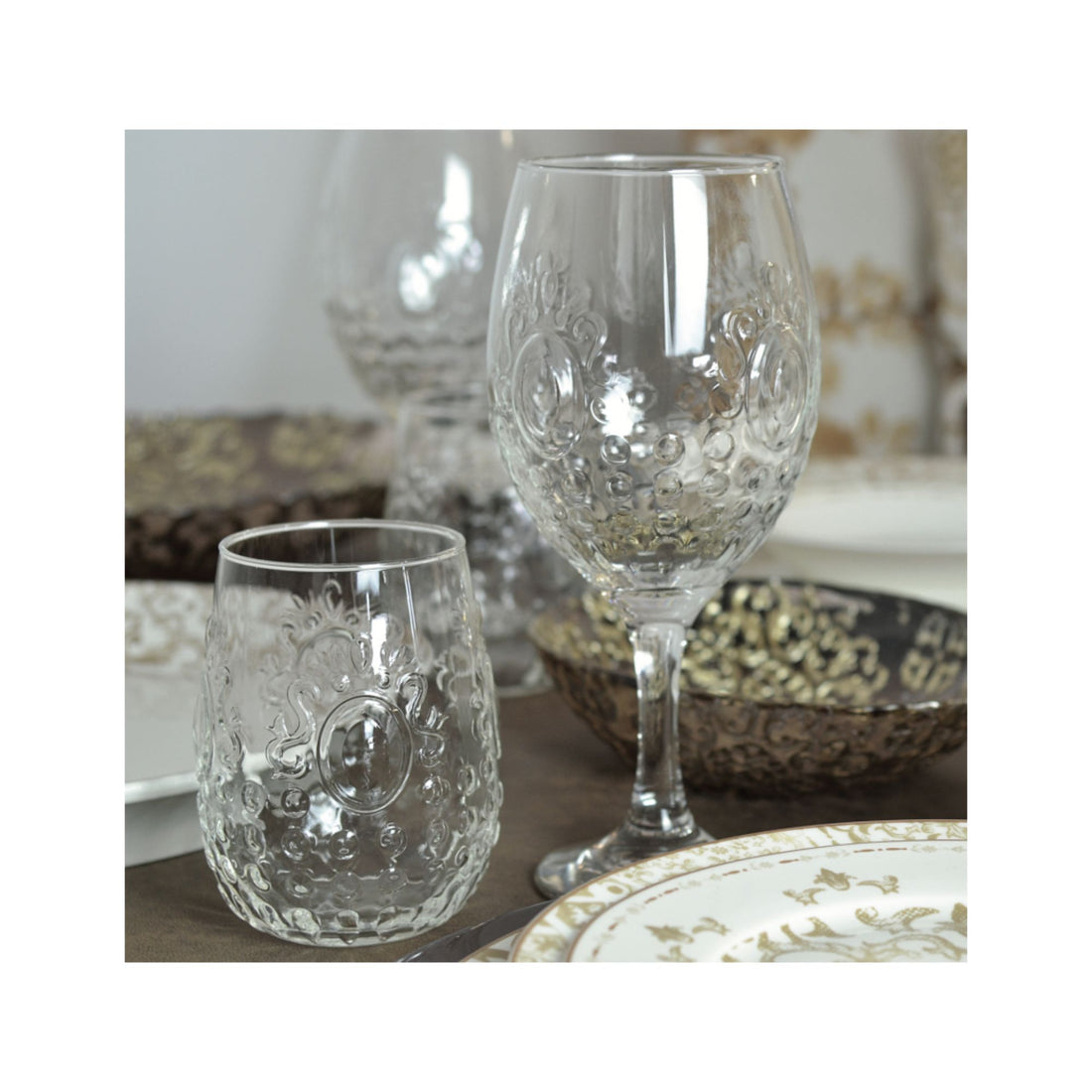 BRANDANI - Set of 6 Bassi Excalibur Water Glasses 300 ml Glass 51056