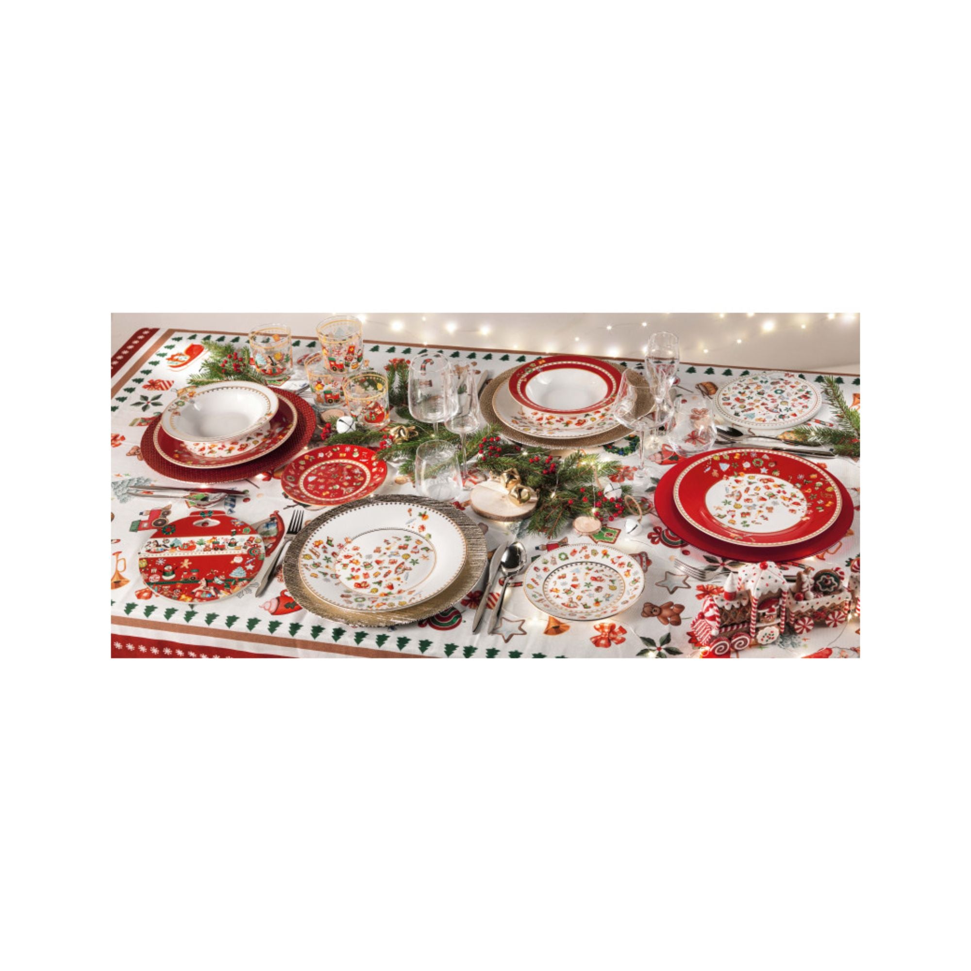 BRANDANI - Trivet Decoration Chicchi e Balocchi Christmas Table 18 cm Ceramic