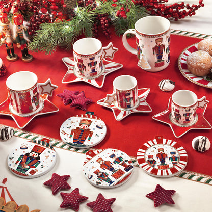 BRANDANI - Coffee Service Set 2 Pieces The Nutcracker Christmas Table 6 cm Porcelain 84173