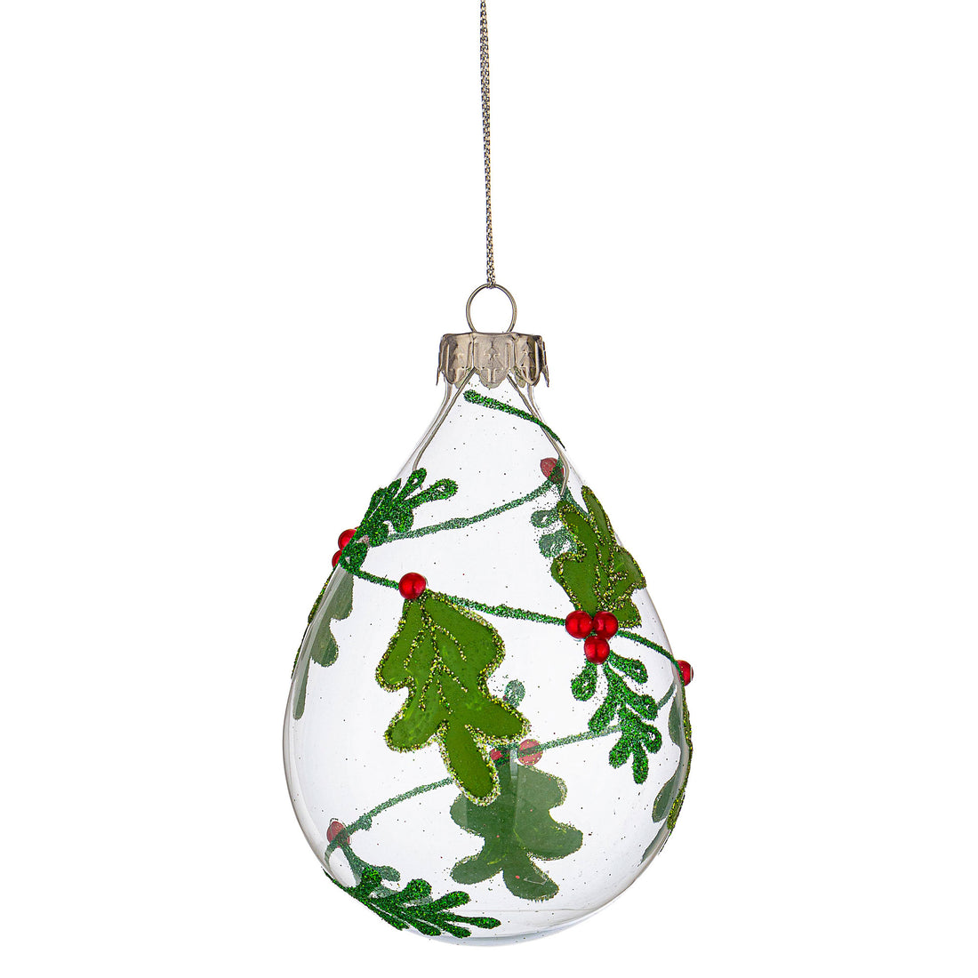 BIZZOTTO Glass Berries Christmas Tree Pendant Sphere 10cm Green