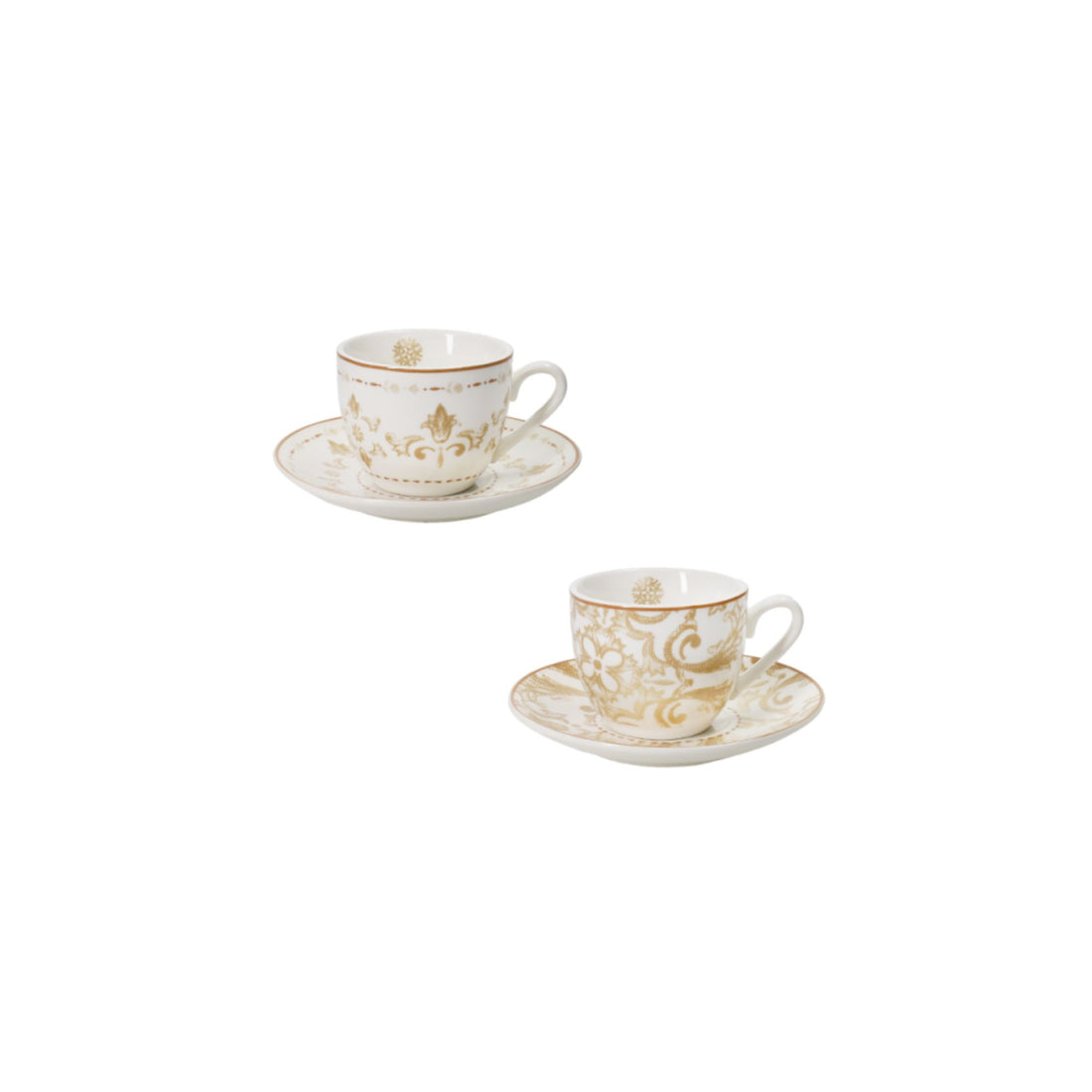 BRANDANI - Set 2 Pieces Excalibur Coffee Cup 5 cm Christmas Table Porcelain 51041