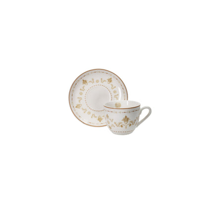 BRANDANI - Set 2 Pezzi Tazza Caffè Excalibur cm 5 Tavola Natalizia Porcellana 51041