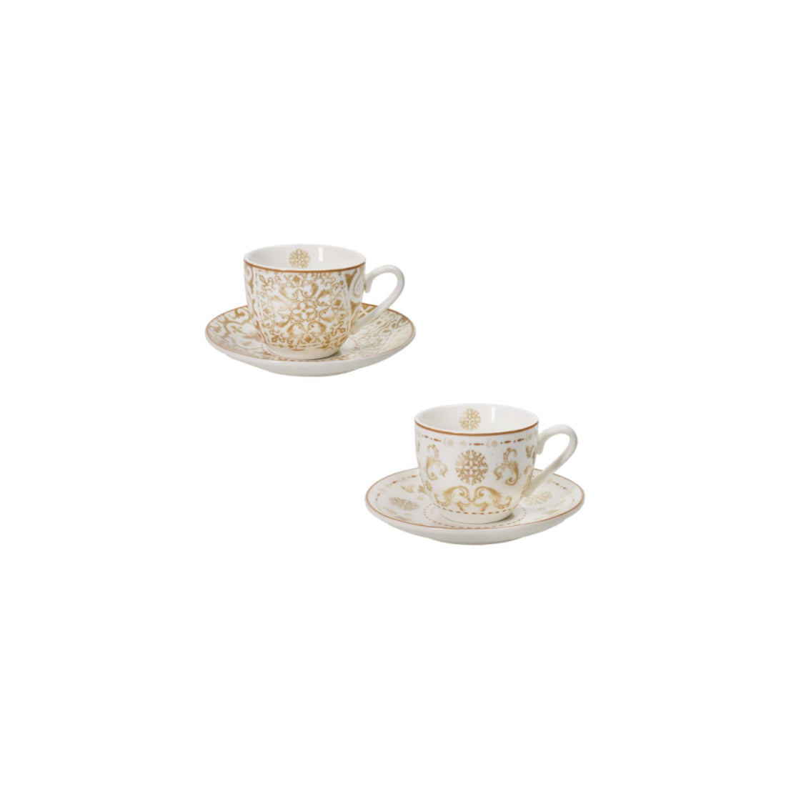 BRANDANI - Set 2 Pieces Excalibur Coffee Cup 5 cm Christmas Table Porcelain 51042