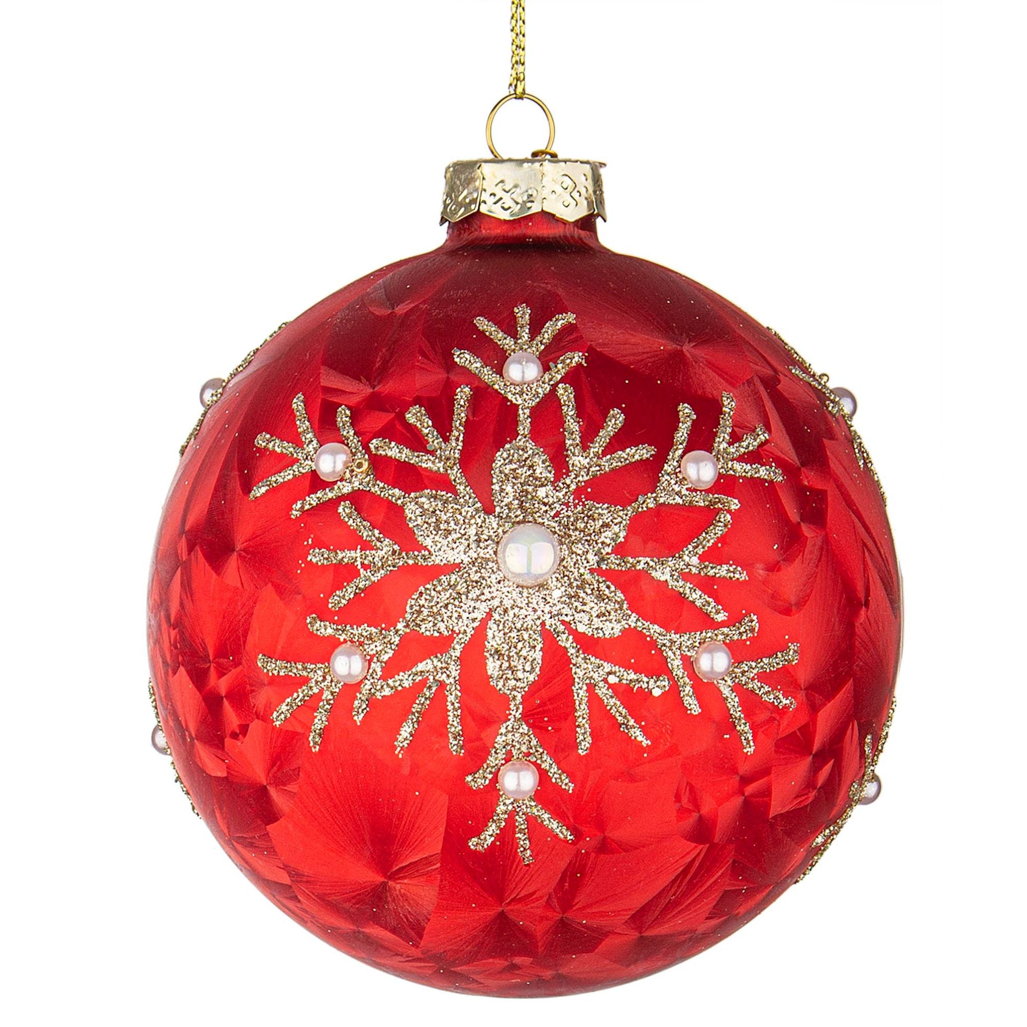 BIZZOTTO - Sfera Pallina Albero di Natale Camilla 10 cm Vetro Rosso