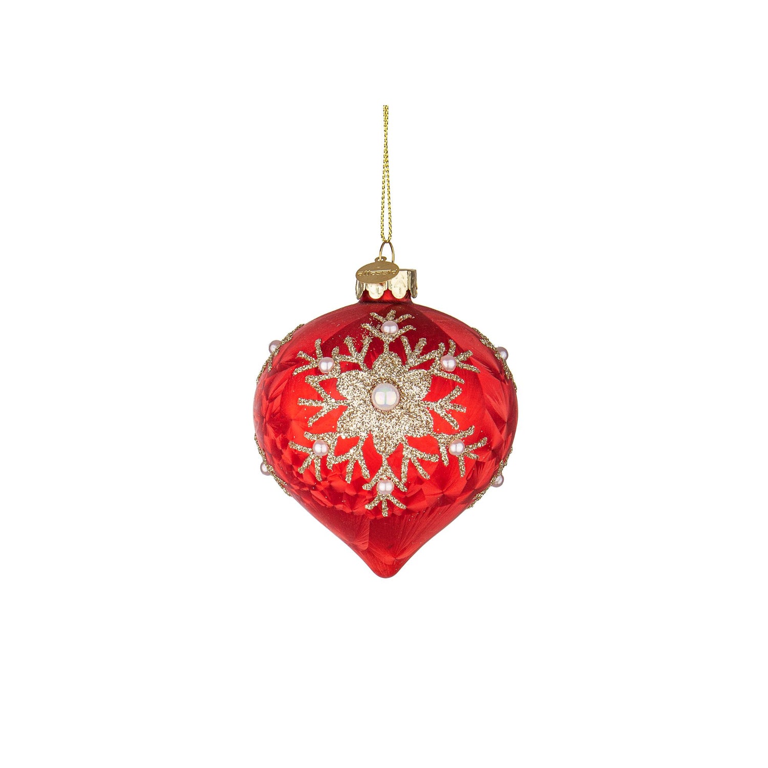 BIZZOTTO - Sfera Pallina Albero di Natale Camilla 9 cm Vetro Rosso