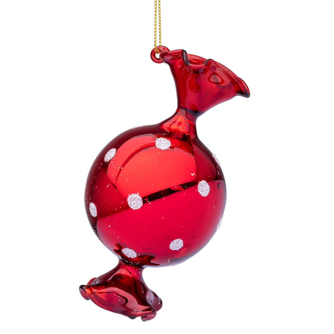 BIZZOTTO Glass Christmas Tree Pendant Ball Sugar Candy 12cm Red