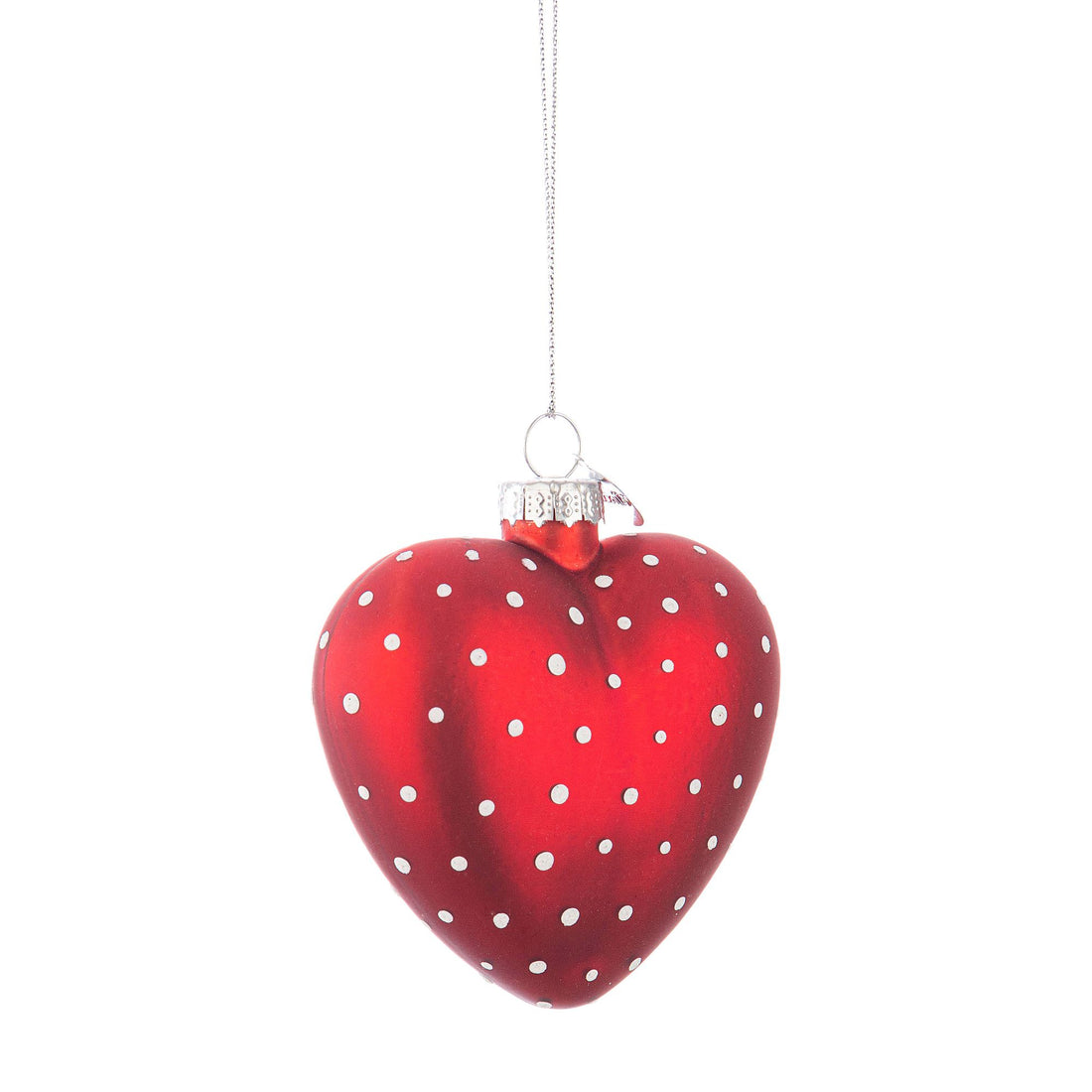 BIZZOTTO Glass Christmas Tree Pendant Ball Heart 8cm Red