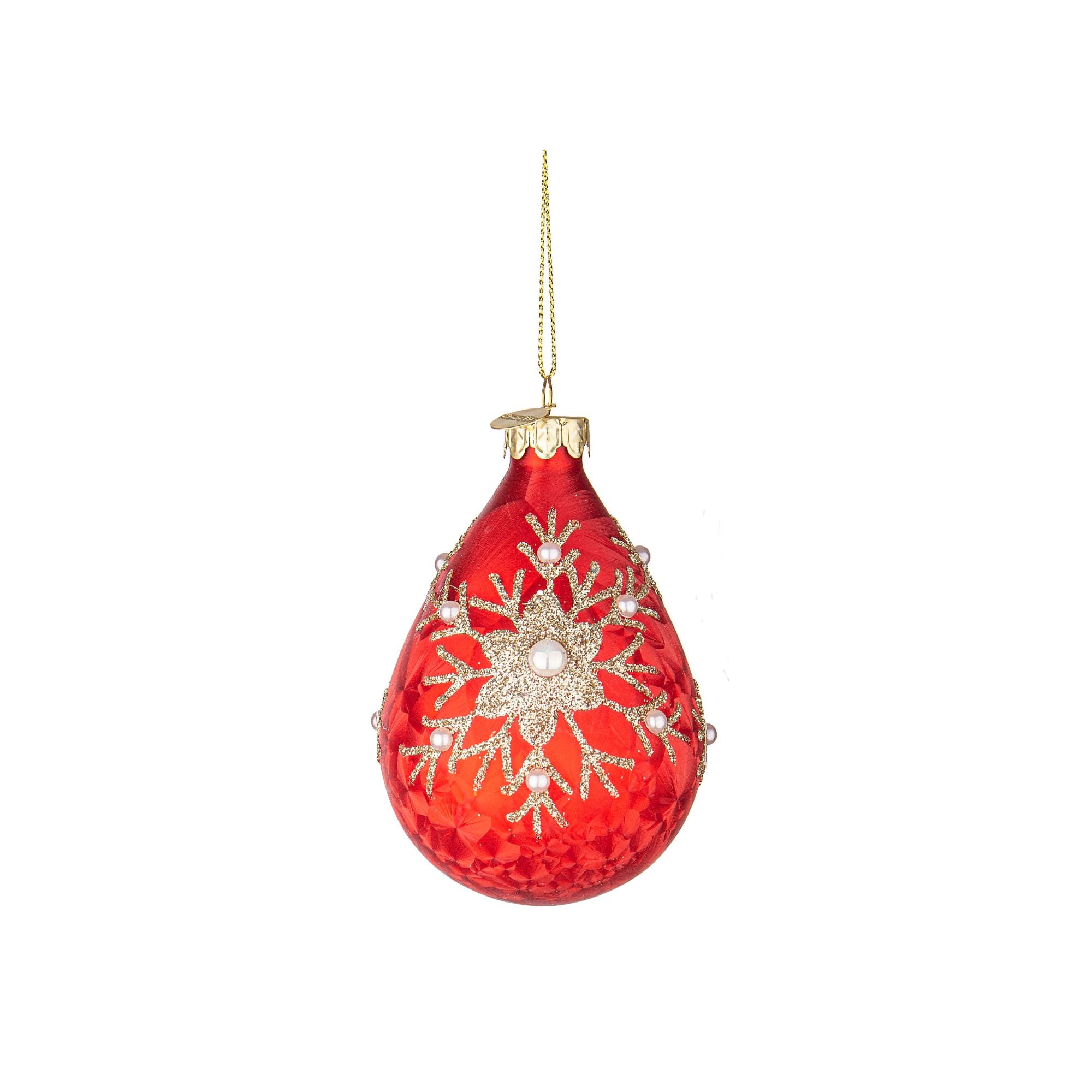 BIZZOTTO - Sfera Pallina Albero di Natale Camilla 10 cm Vetro Rosso