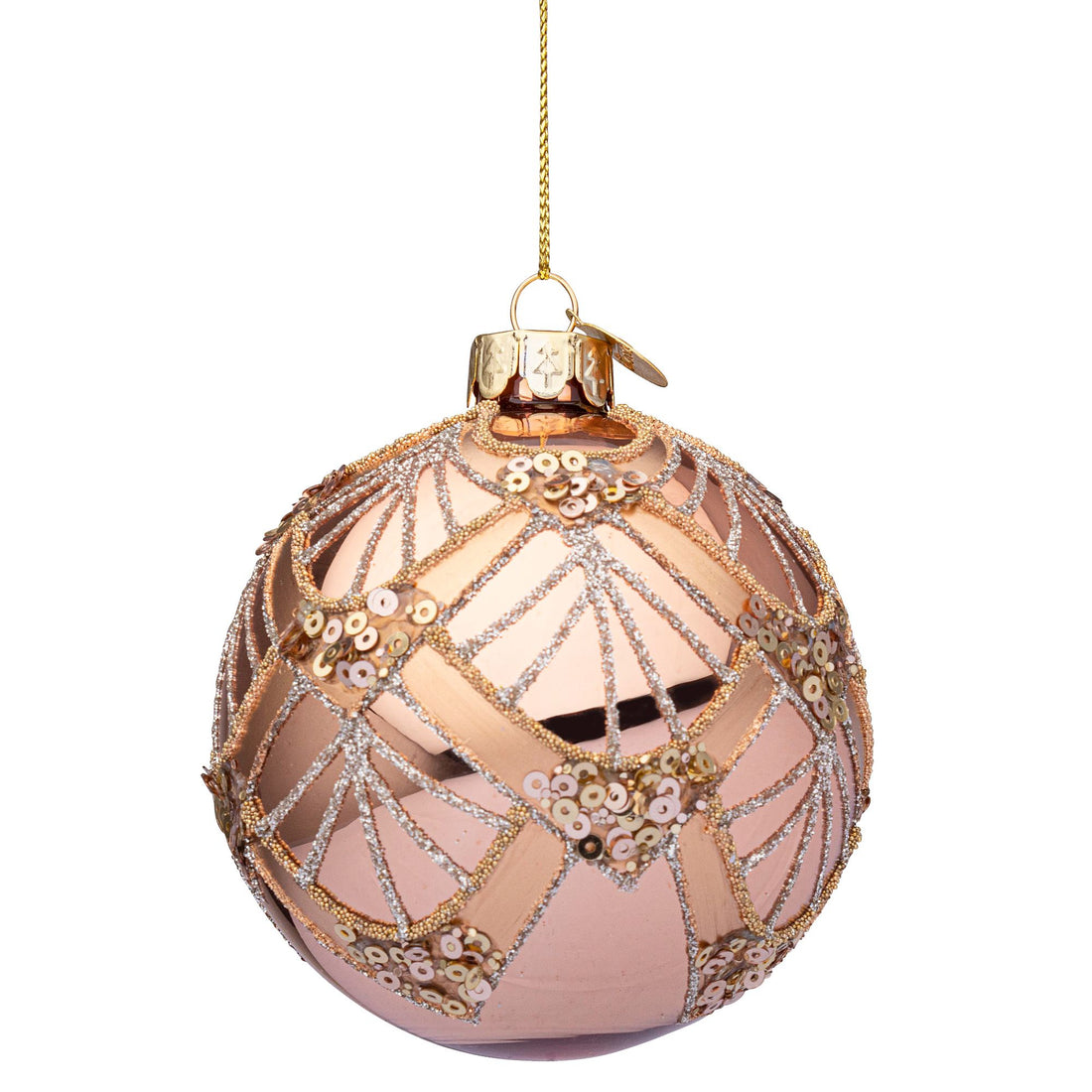 BIZZOTTO - Sfera Pallina Albero di Natale Lux 8 cm Vetro Rosa Champagne