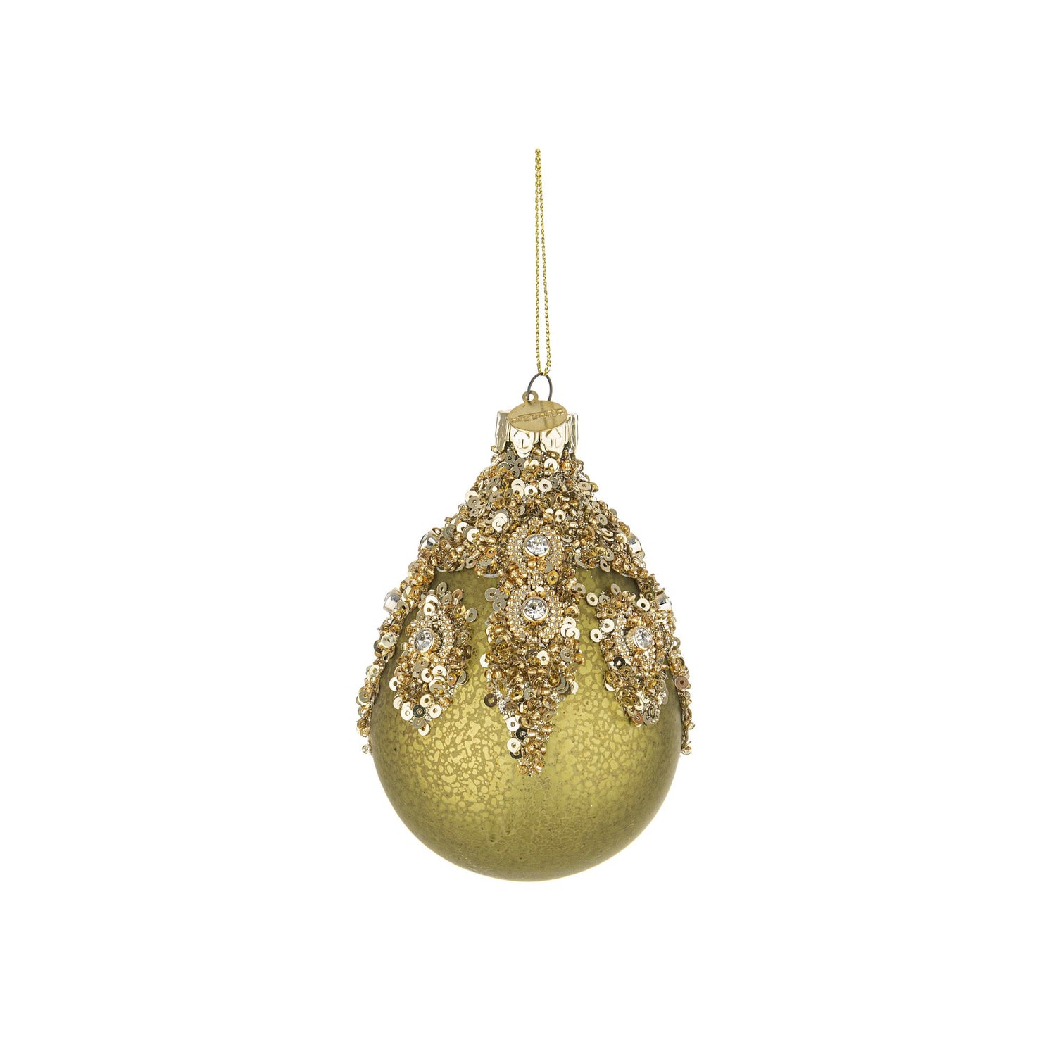 BIZZOTTO - Sphere Christmas Tree Bauble Melissa Pendant 10 cm Glass Green Gold