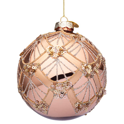 BIZZOTTO - Lux Christmas Tree Bauble Sphere 10 cm Pink Champagne Glass