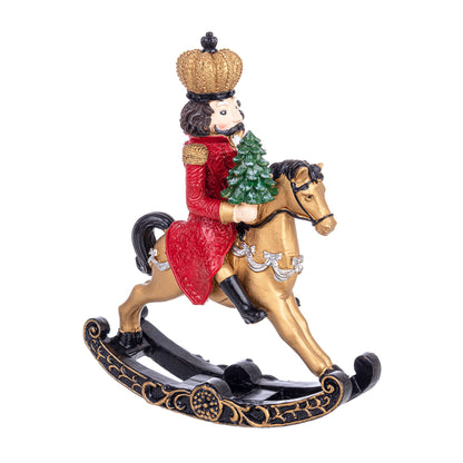 BIZZOTTO - Henk Soldier on Rocking Horse Christmas Decoration 18 cm Resin