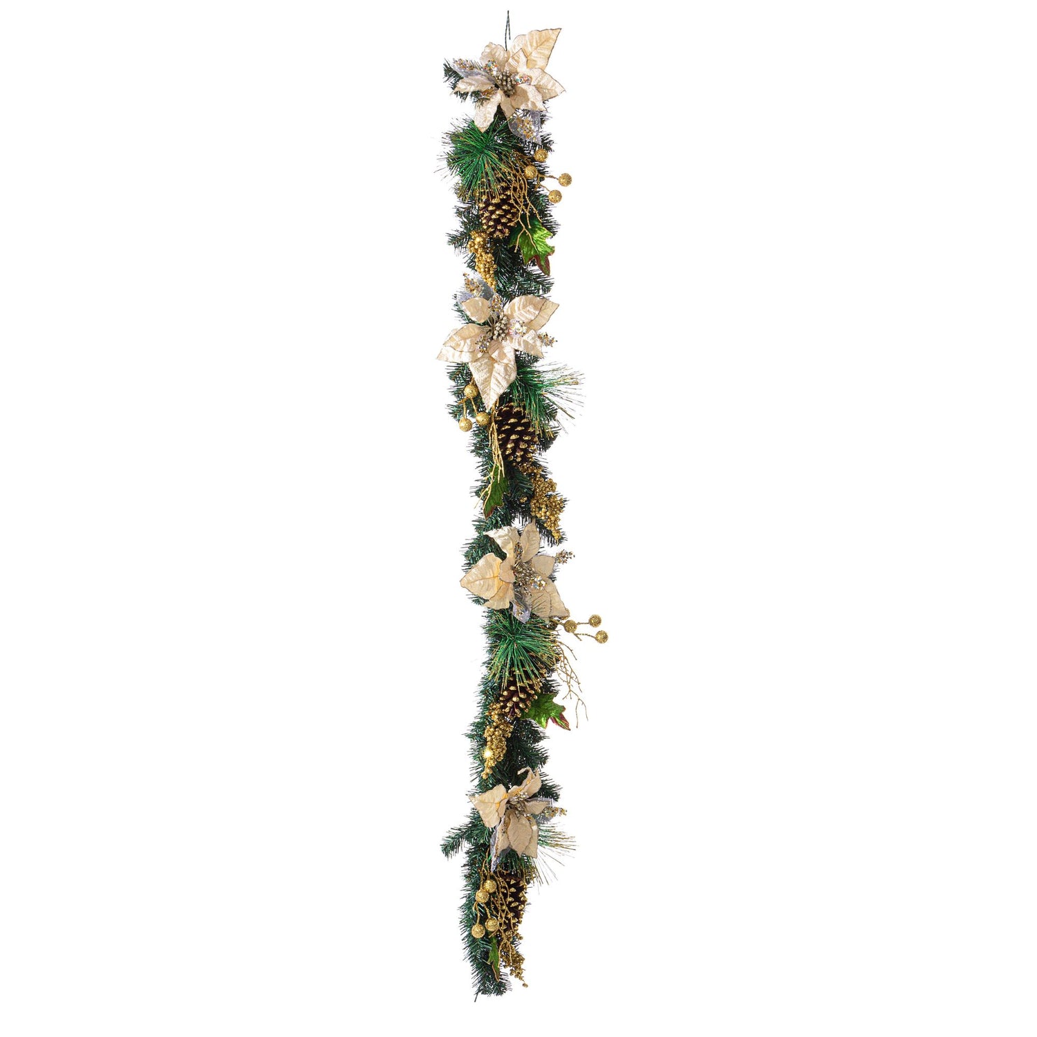 BIZZOTTO - Boa Garland Kyle Poinsettia 180cm PVC Christmas Decoration