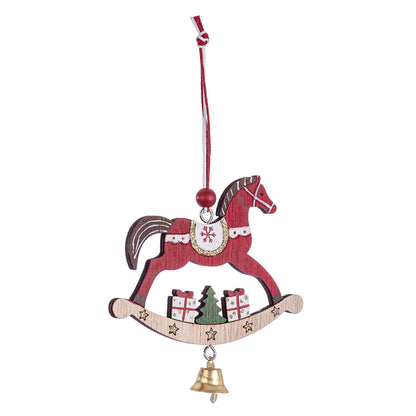 BIZZOTTO - Pendaglio Albero di Natale Jahn Cavallo a Dondolo c/ Campanellino 10 cm Legno