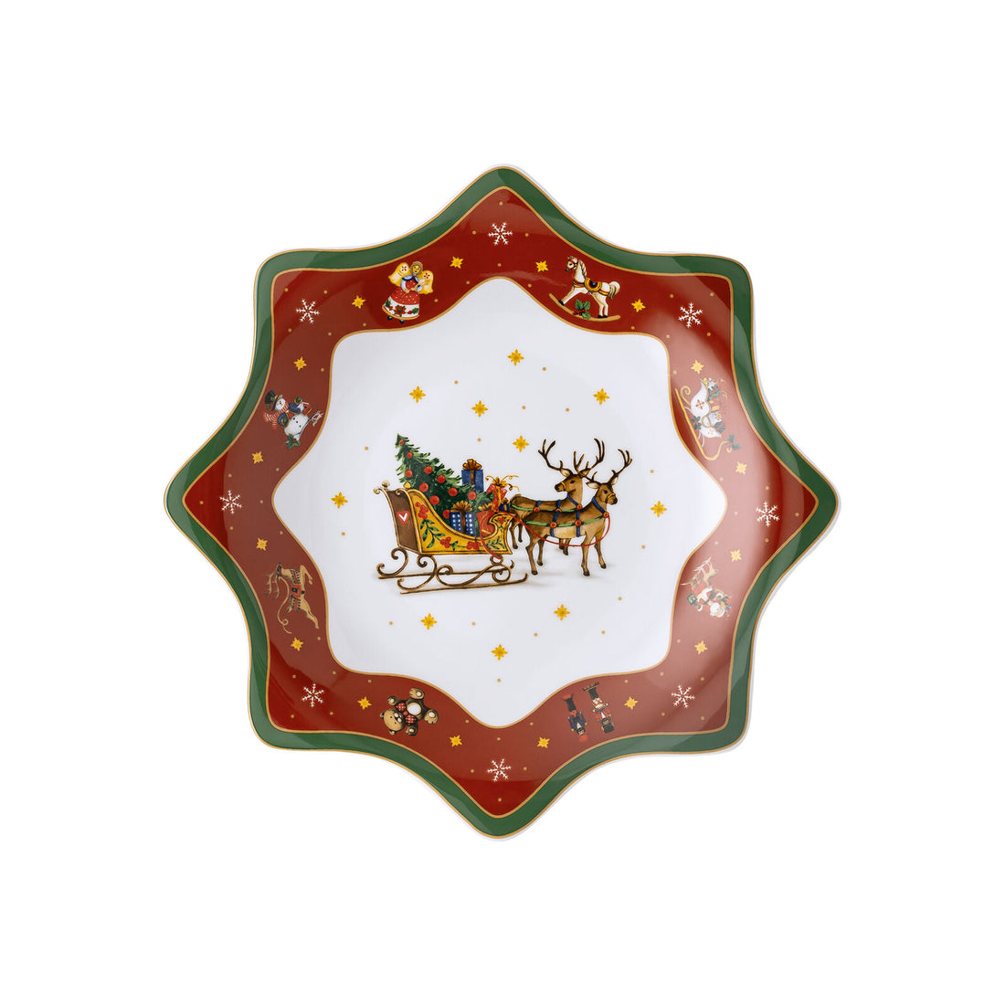 HUTSCHENREUTHER Happy Christmas Star Cup Plate 25cm Porcelain