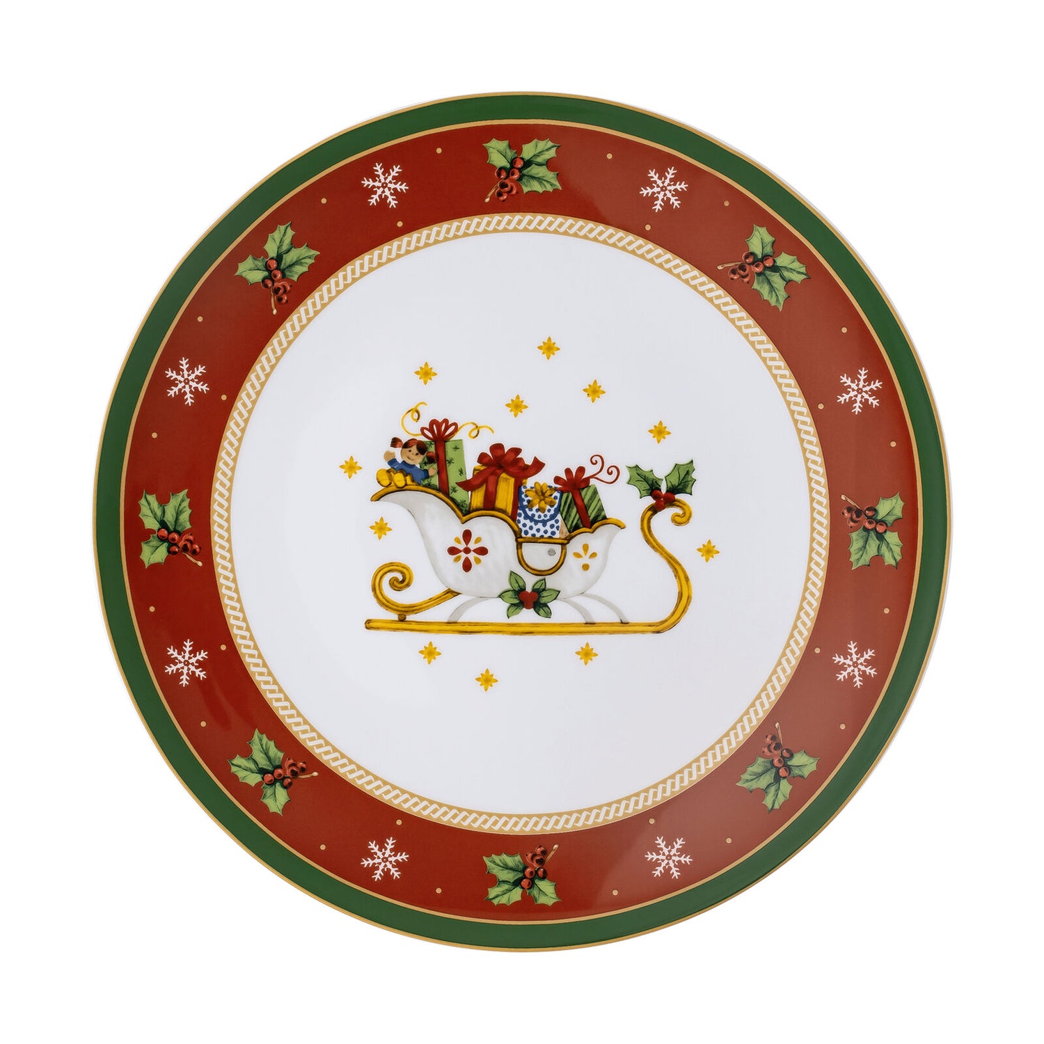 HUTSCHENREUTHER Happy Christmas Placeholder Serving Plate 31cm Red