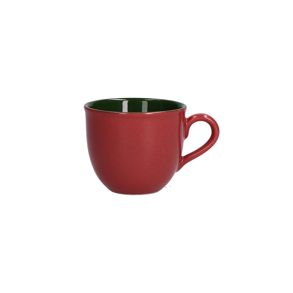 ROSE &amp; TULIPANI - Cozy Cottage Tazza Caffè con Piattino Natalizia 100ml Rosso