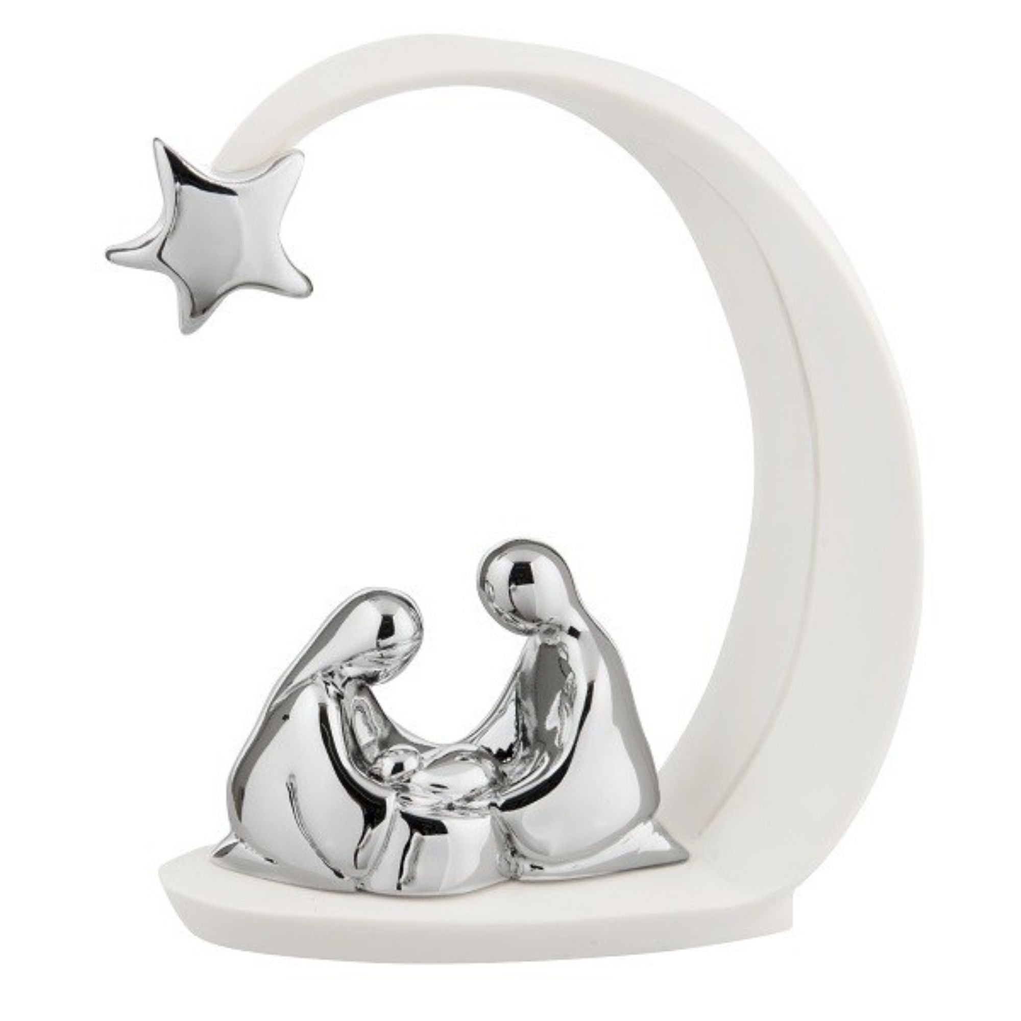 BONGELLI PREZIOSI - Presepe Natività Cometa Bianco Argento 13 cm Marmorino NT75/1B