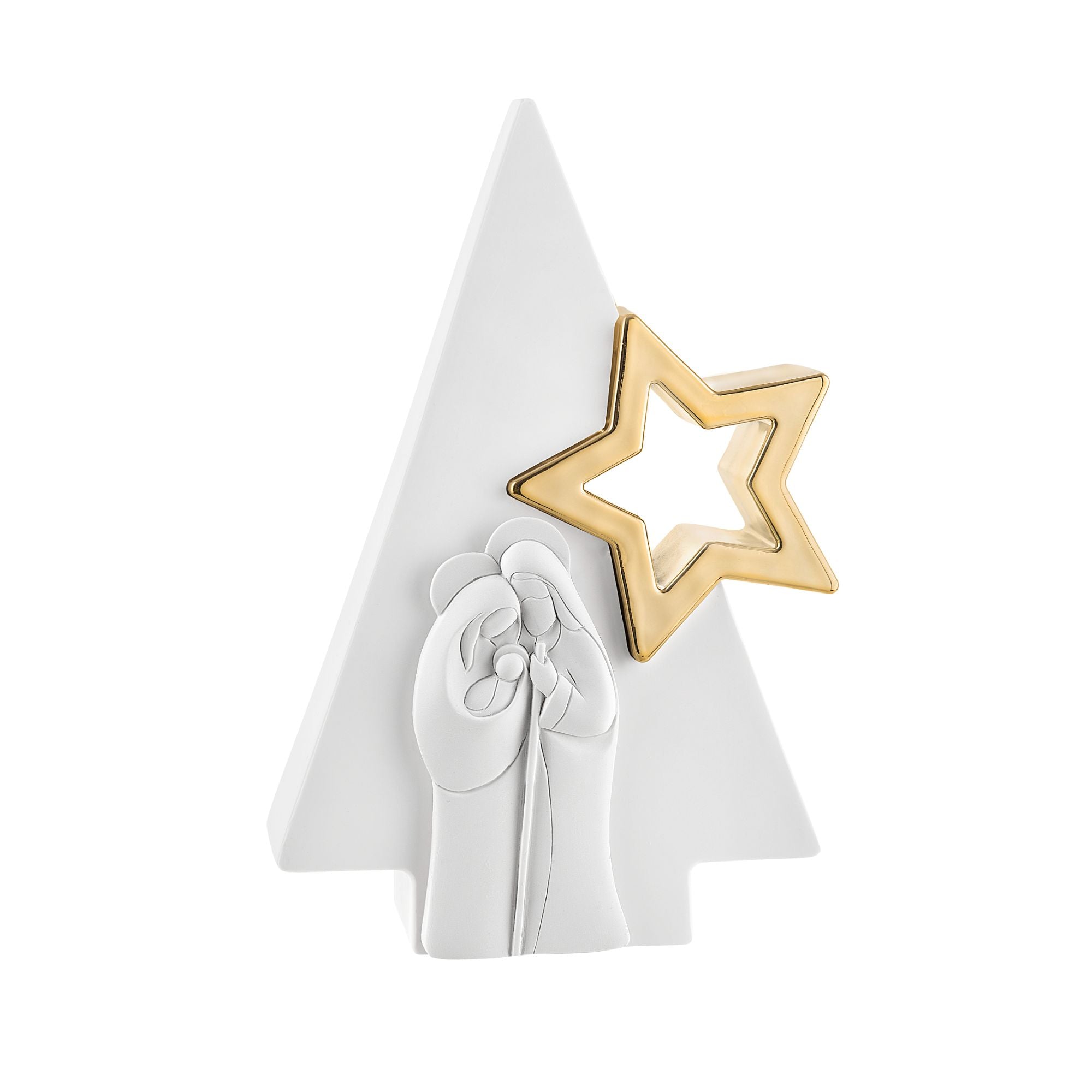 BONGELLI PREZIOSI - Nativity Scene Nativity Tree with Star White Gold 13.5 cm Marmorino NT125/1OR