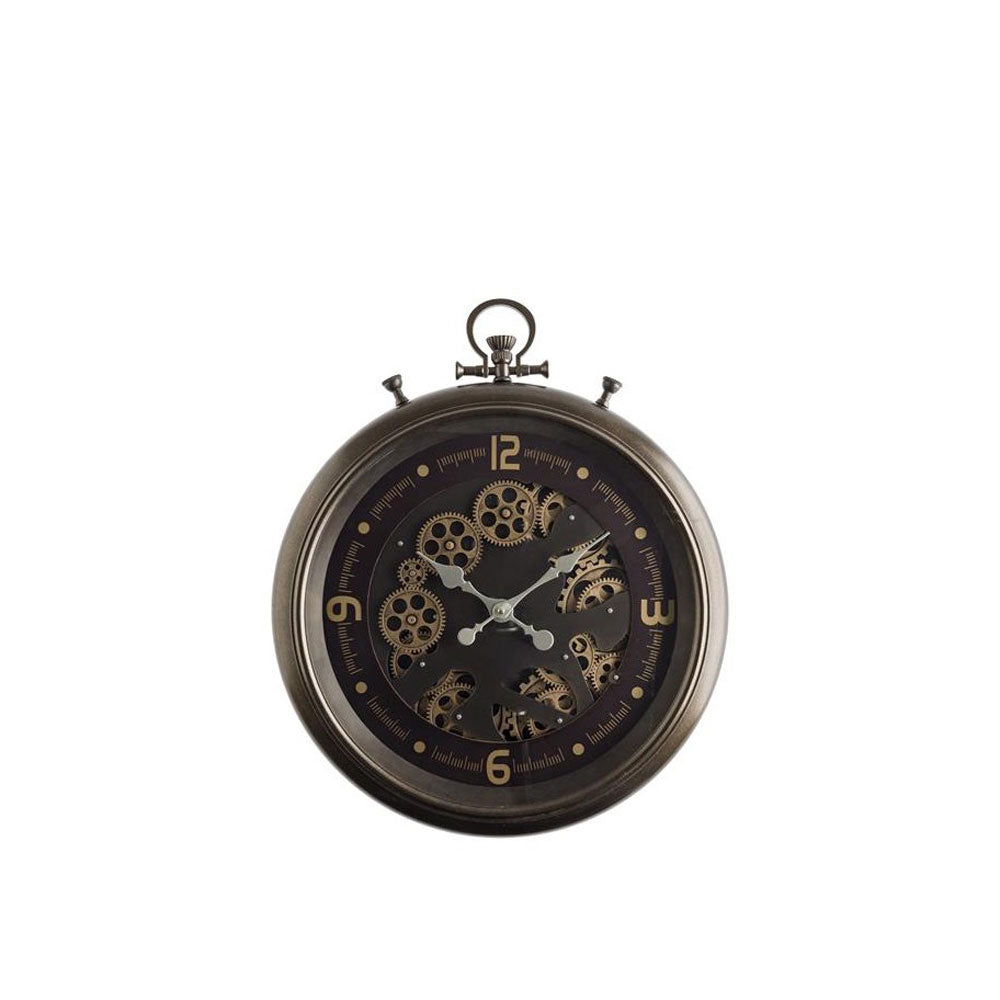 BRANDANI Wall Clock with Exposed Gear Mechanism 52x60cm Metal