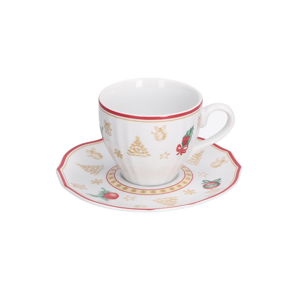 LA PORCELLANA BIANCA Christmas Edition Tazza Caffè Set 6 Pezzi 100ml