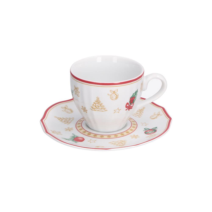 LA PORCELLANA BIANCA Christmas Edition Coffee Mug Set 6 Pieces 100ml