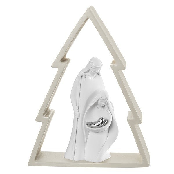 BONGELLI PREZIOSI Natività Sacra Famiglia Presepe Moderno Albero 30cm Nocciola