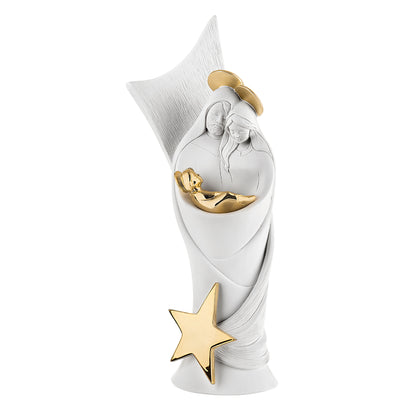 BONGELLI PREZIOSI Natività Sacra Famiglia Presepe Moderna Fascia Stella 36cm Oro