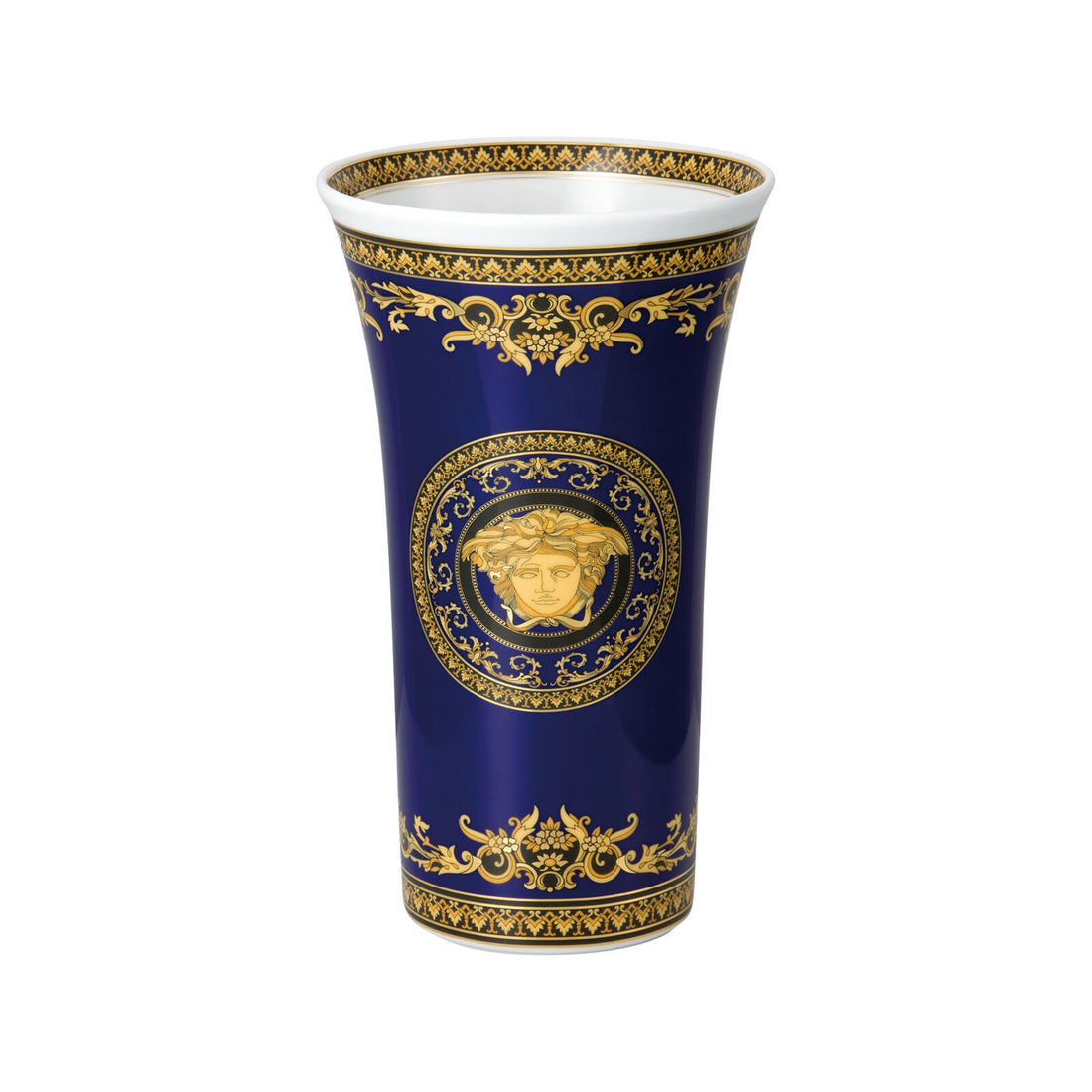 VERSACE Medusa Blau Blue Vase 26cm Porcelain Vasenserie