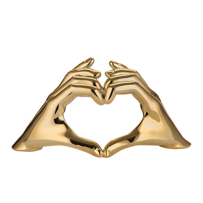 BONGELLI PREZIOSI Decorazione Mani a Cuore 16x9cm Oro Marmorino