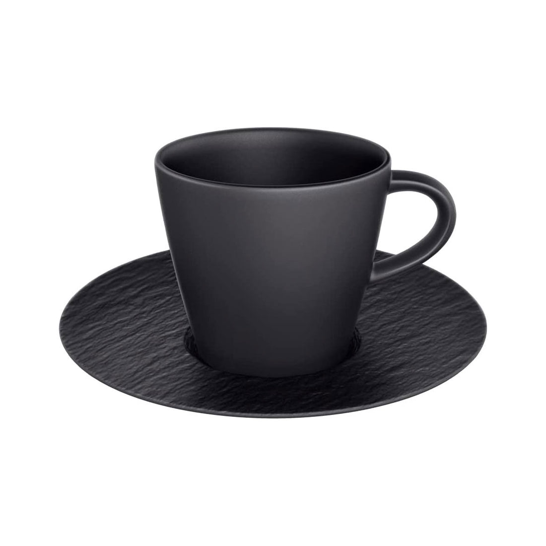 VILLEROY &amp;amp; BOCH Manufacture Rock Espresso Cup 100ml w/Saucer 12cm Black