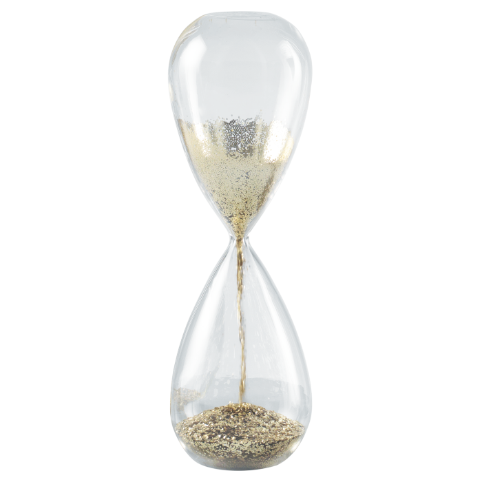 MASCAGNI CASA Glass Hourglass 40cm Sand Gold Glitter