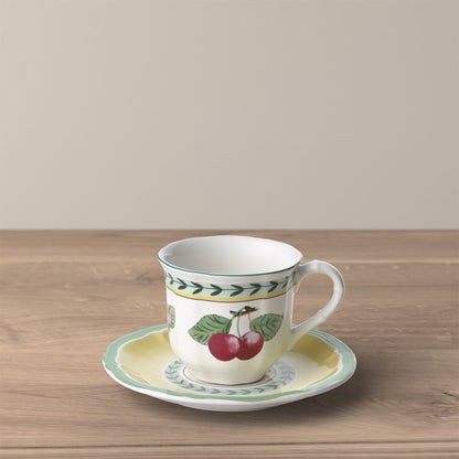 VILLEROY &amp; BOCH French Garden Fleurence Tazza Tazzina Espresso 100ml con Piattino 13cm Porcellana