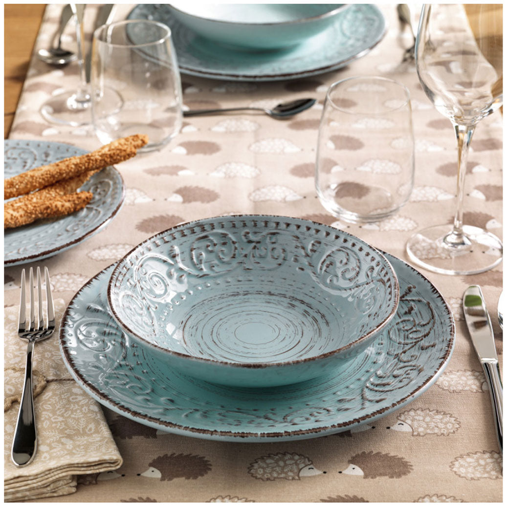 BRANDANI Serendipity Dinner Plate 27.5cm Turquoise Blue Stoneware