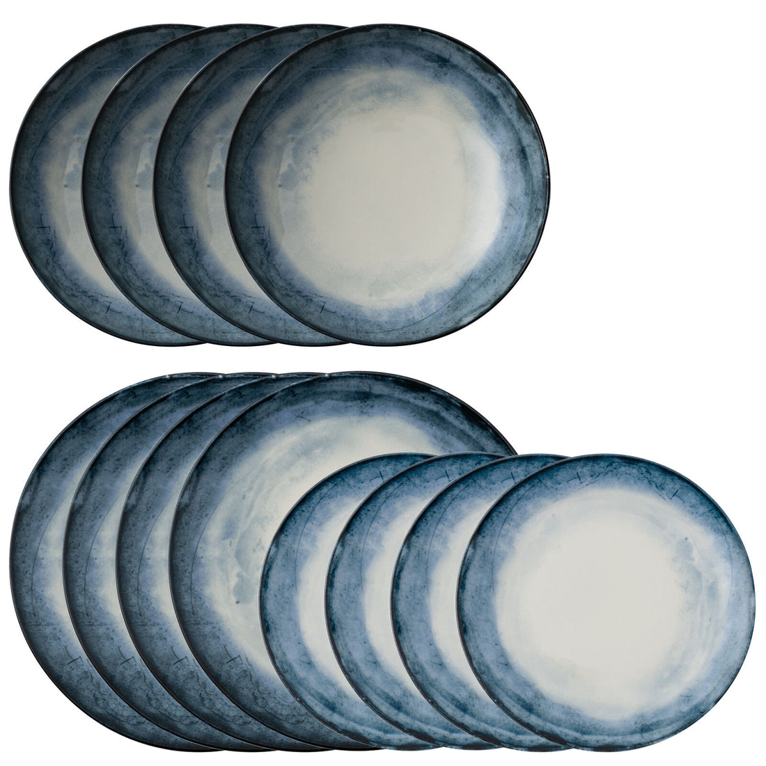 ARTHUR KRUPP - Set of 12 Pieces Shade Sea Porcelain Dinnerware Set