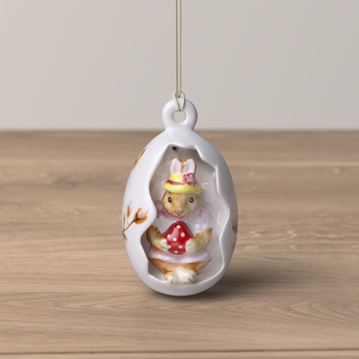 VILLEROY &amp; BOCH Bunny Tales Anna Uovo Fiori Rosa Ornamento Pendaglio 7cm Decorazione Pasquale