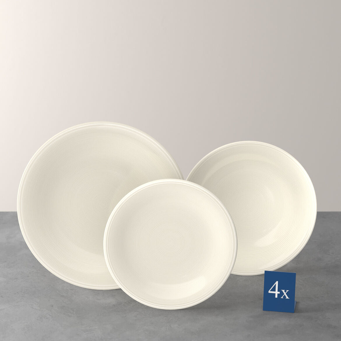 VILLEROY &amp; BOCH Color Loop Natural Set Starter 12 Pezzi Servizio Tavola Piatti Bianco