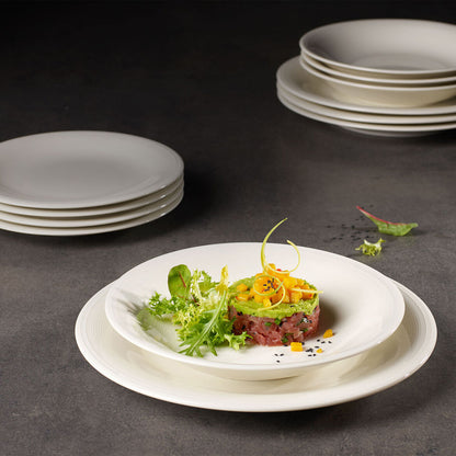 VILLEROY &amp; BOCH Color Loop Natural Set Starter 12 Pezzi Servizio Tavola Piatti Bianco