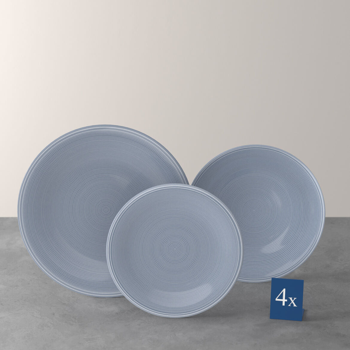 VILLEROY &amp; BOCH Color Loop Horizon Set Starter 12 Pezzi Servizio Tavola Piatti Azzurro