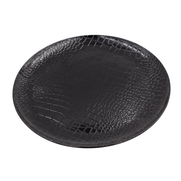 WERNS Black Snakeskin Effect Placemat 33cm Plastic