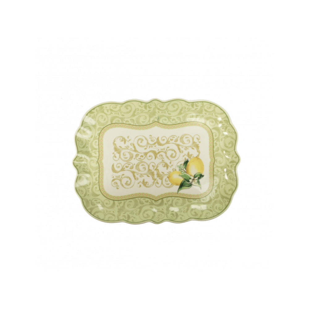 BRANDANI Rectangular Tray Lemons 33x24.5cm Porcelain