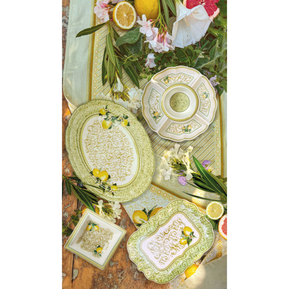 BRANDANI Rectangular Tray Lemons 33x24.5cm Porcelain