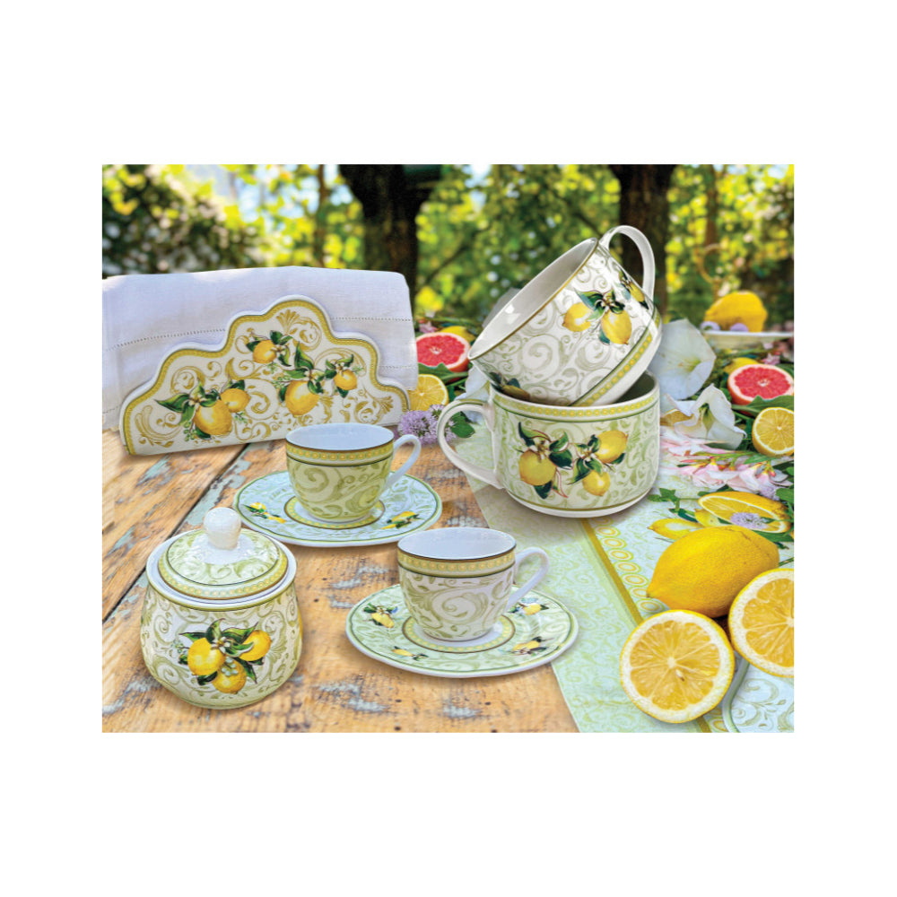 BRANDANI Lemon Napkin Holder 20x10cm Porcelain