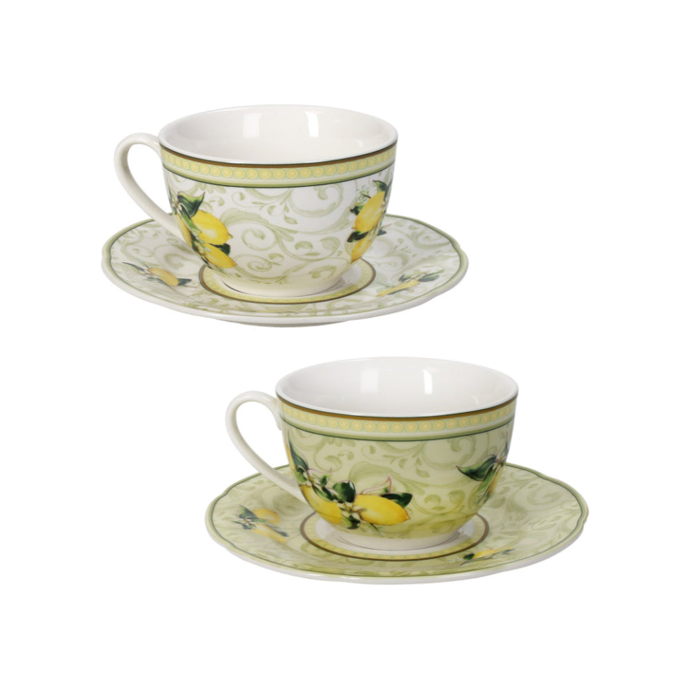 BRANDANI Tea Cup Set 2 Pieces Lemons 100ml Porcelain