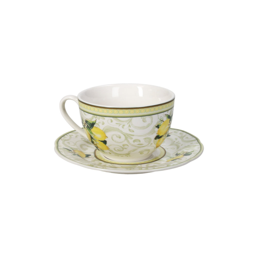 BRANDANI Tea Cup Set 2 Pieces Lemons 100ml Porcelain