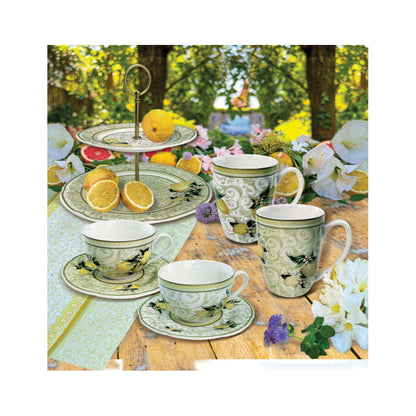 BRANDANI Tea Cup Set 2 Pieces Lemons 100ml Porcelain