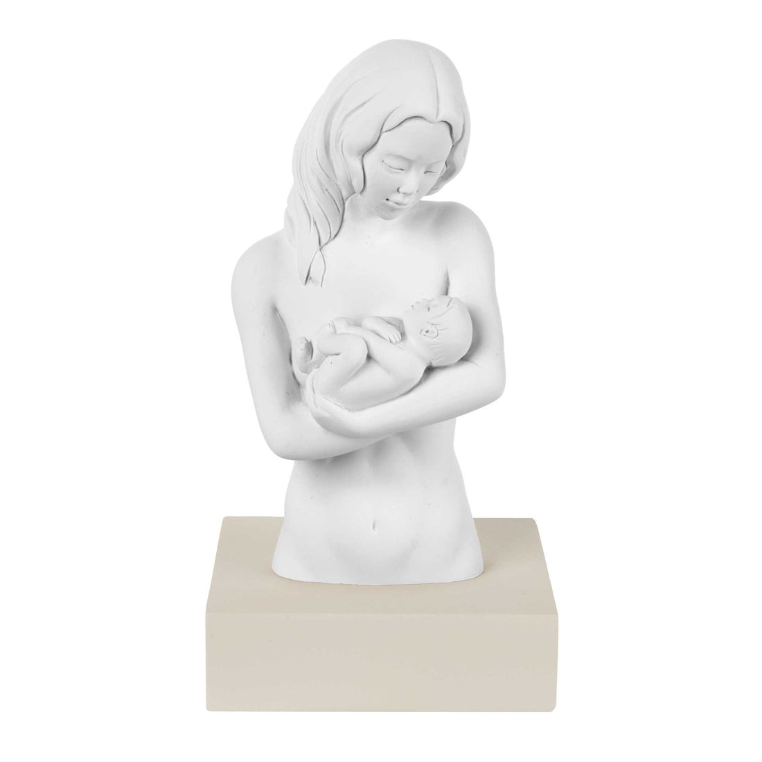 BONGELLI PREZIOSI Statua Figura Madre c/Bambino Nocciola 15cm Marmorino