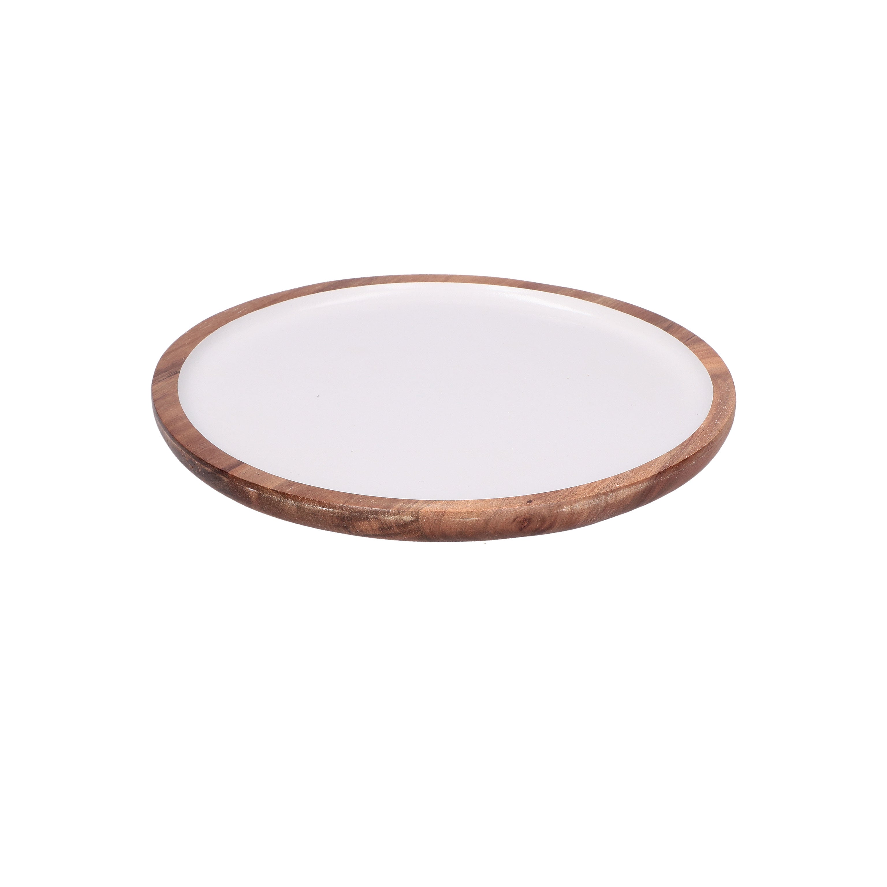 LA PORCELAINA BIANCA Libeccio Round Tray 25.5cm Enamelled Wood